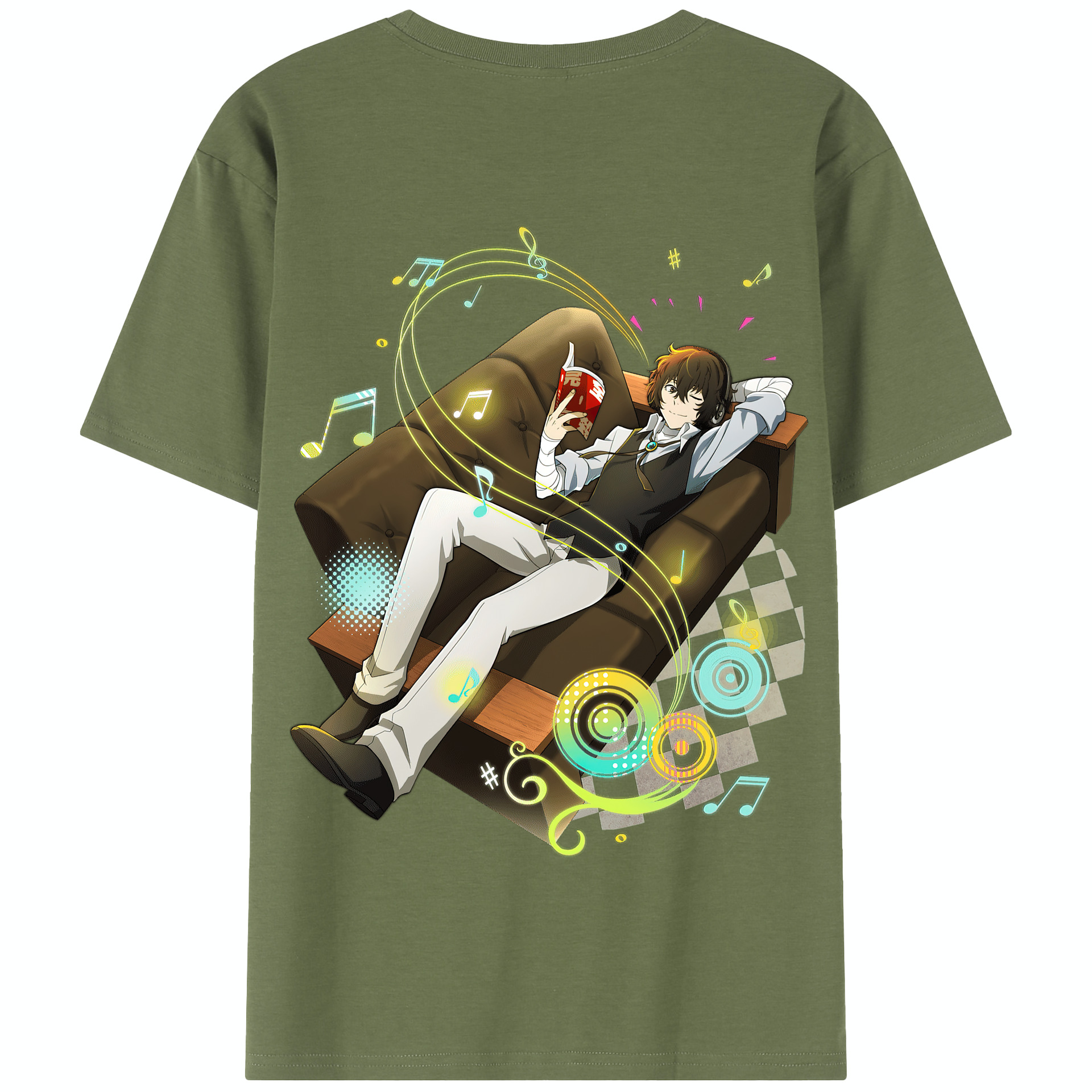 （画像用） 文豪ストレイドッグス Bungo Stray Dogs 綿100％半袖Tシャツ（背面プリント）